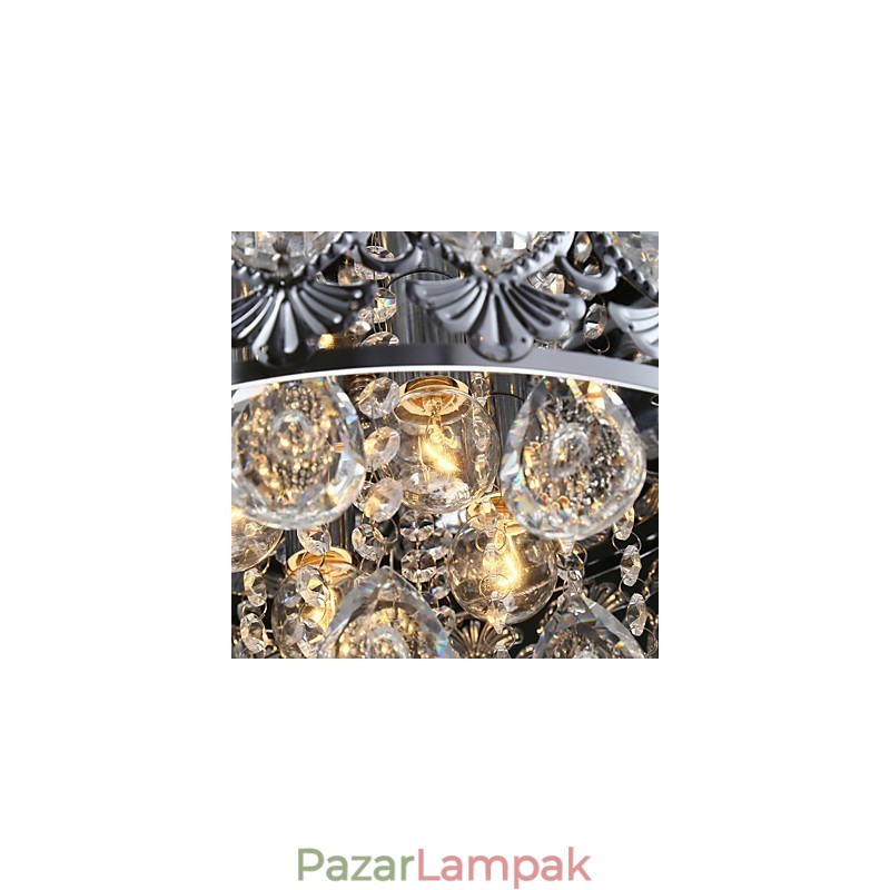 Elegáns modern átlátszó kristálycsillár 4 lámpával