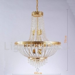 Hagyományos klasszikus galvanizált funkció a Crystal Mini Style fém 9 izzós csillárhoz