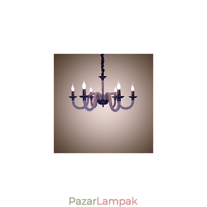 Loft Ipari Wind Vintage Iron Lámpák Üzletek Csillár Kötél Csillár Lámpák