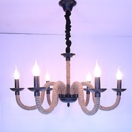 Loft Ipari Wind Vintage Iron Lámpák Üzletek Csillár Kötél Csillár Lámpák