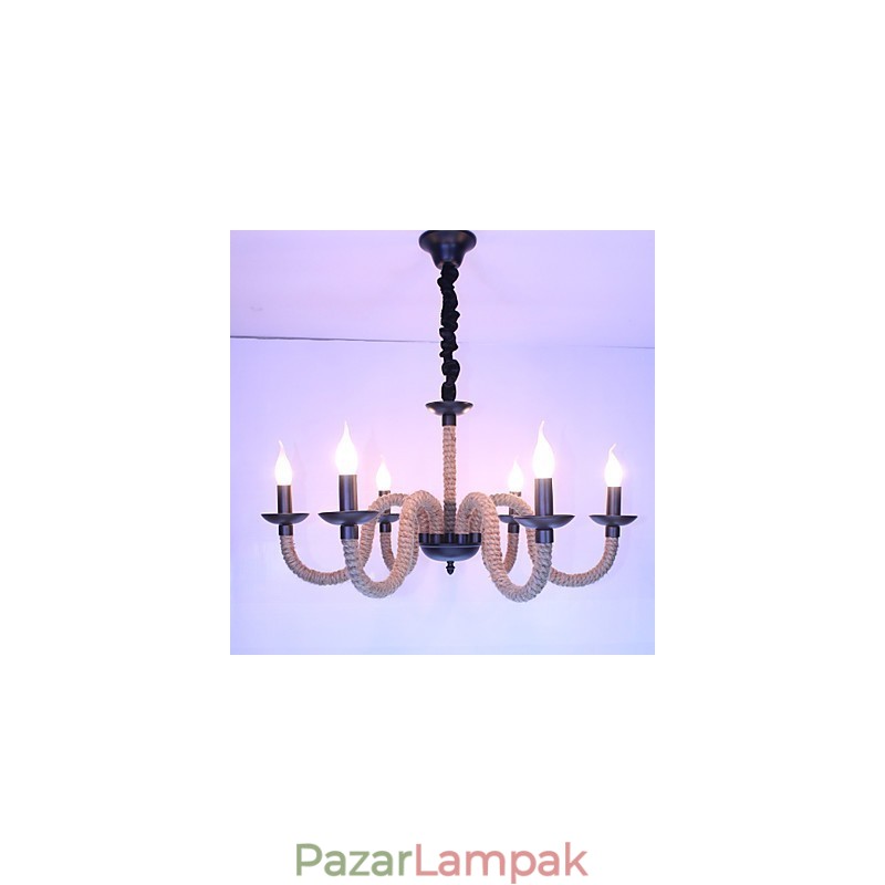 Loft Ipari Wind Vintage Iron Lámpák Üzletek Csillár Kötél Csillár Lámpák