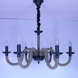 Loft Ipari Wind Vintage Iron Lámpák Üzletek Csillár Kötél Csillár Lámpák