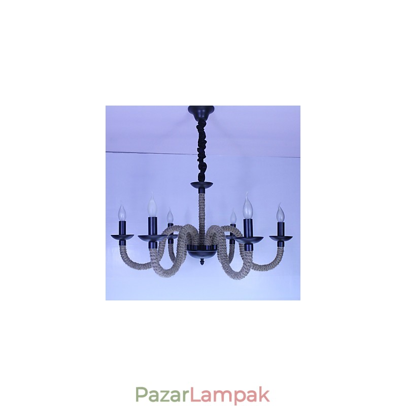 Loft Ipari Wind Vintage Iron Lámpák Üzletek Csillár Kötél Csillár Lámpák