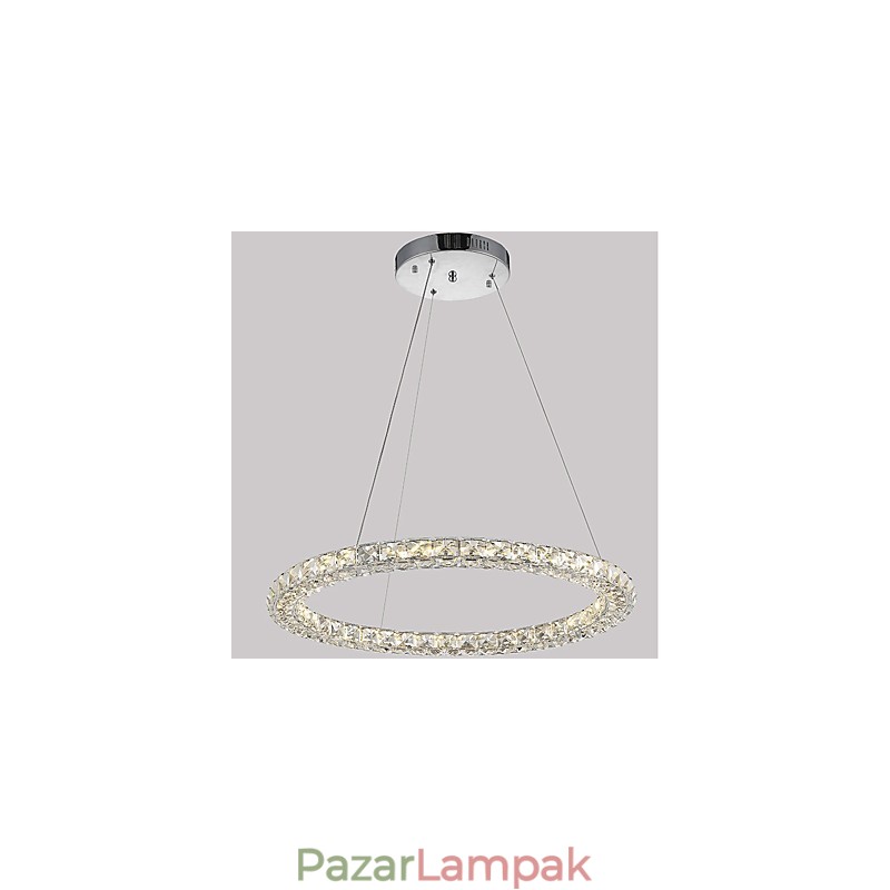 Modern gyűrűs kristály függőlámpa Modern kristálycsillár mennyezeti lámpa beltéri lámpatestek távirányítóval szabályozható