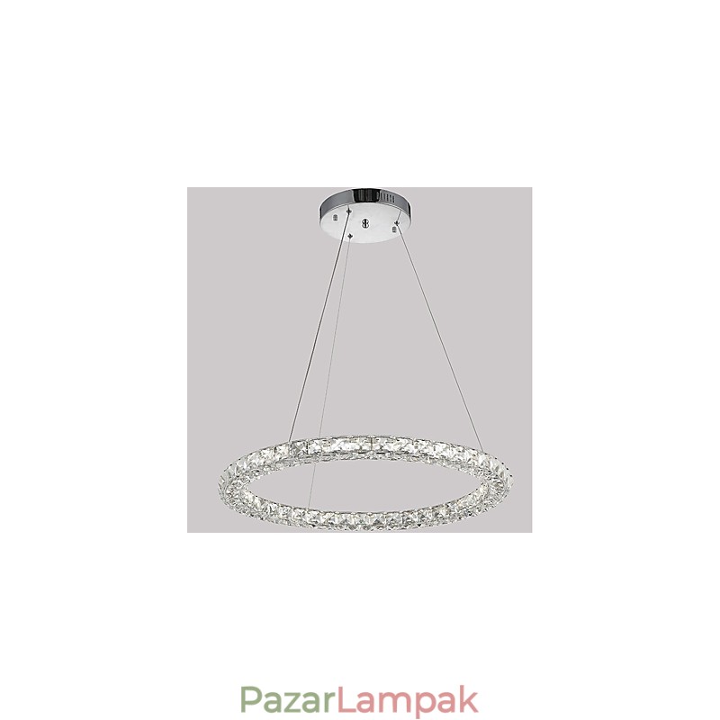 Modern gyűrűs kristály függőlámpa Modern kristálycsillár mennyezeti lámpa beltéri lámpatestek távirányítóval szabályozható