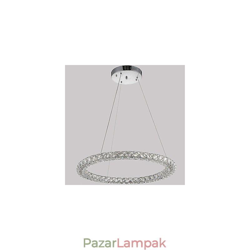 Modern gyűrűs kristály függőlámpa Modern kristálycsillár mennyezeti lámpa beltéri lámpatestek távirányítóval szabályozható