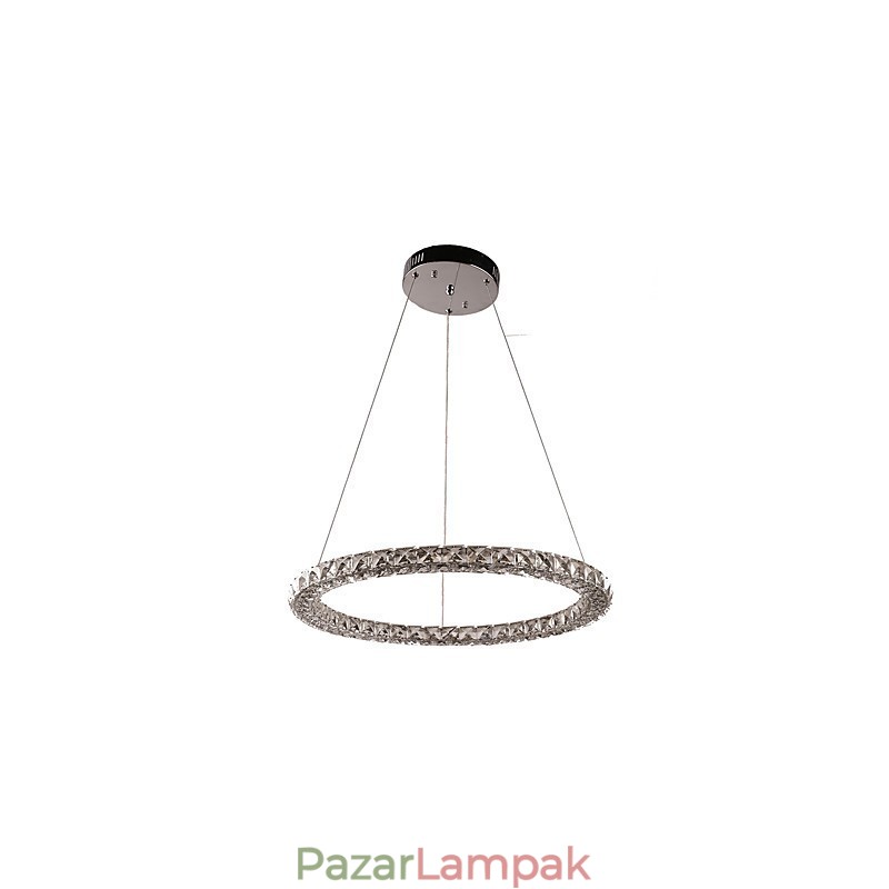 Modern gyűrűs kristály függőlámpa Modern kristálycsillár mennyezeti lámpa beltéri lámpatestek távirányítóval szabályozható