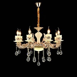 Hagyományos klasszikus cinkötvözet funkció a Crystal Mini Style fém 8 izzós csillárhoz