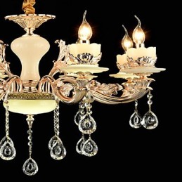 Hagyományos klasszikus cinkötvözet funkció a Crystal Mini Style fém 8 izzós csillárhoz
