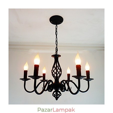 Művészi elegáns és modern egyéb jellemzők gyertya stílusú fém beltéri 6 izzós csillárhoz Művészi elegáns és modern egyéb jellemzők gyertya stílusú fém beltéri 6 izzós csillárhoz