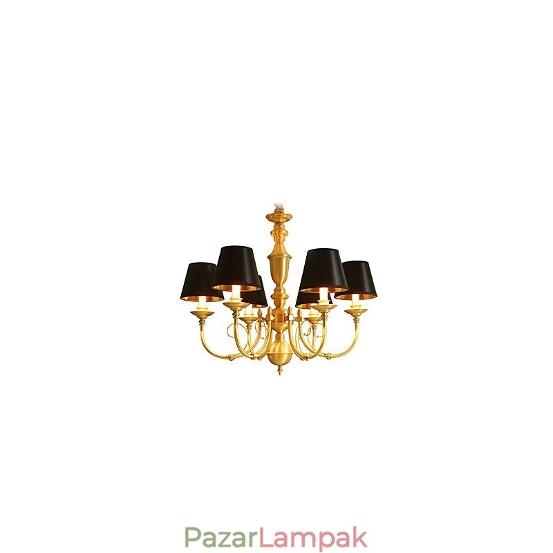 Csillár Traditional Classic Country Brass funkció mini stílusú fém 6 izzókhoz