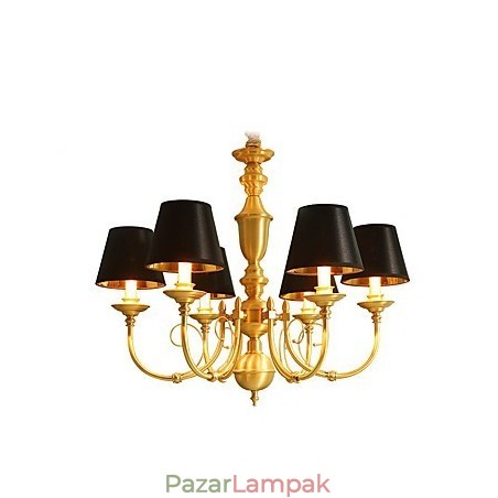 Csillár Traditional Classic Country Brass funkció mini stílusú fém 6 izzókhoz Csillár Traditional Classic Country Brass funkció mini stílusú fém 6 izzókhoz