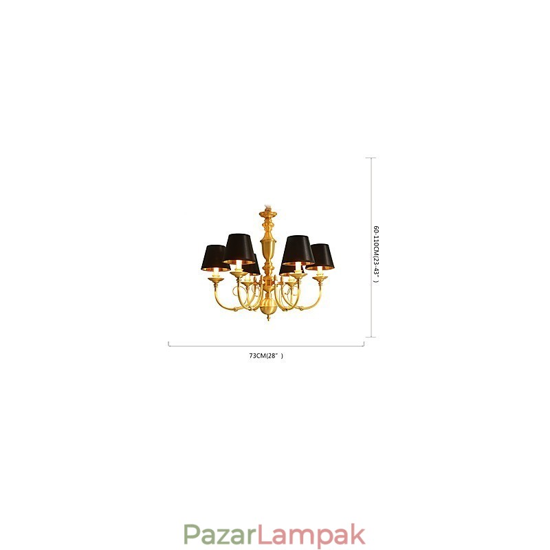 Csillár Traditional Classic Country Brass funkció mini stílusú fém 6 izzókhoz