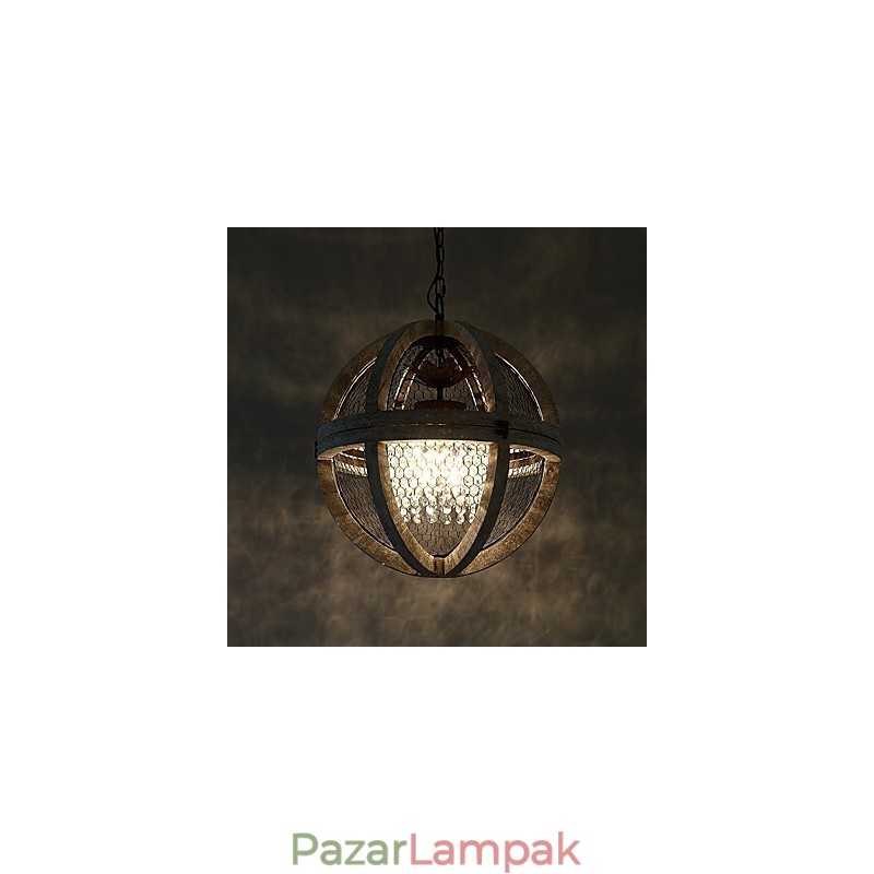 Vintage fém amerikai ipari loft festés színes fa csillár lámpa a beltéri dekoráció függőlámpa