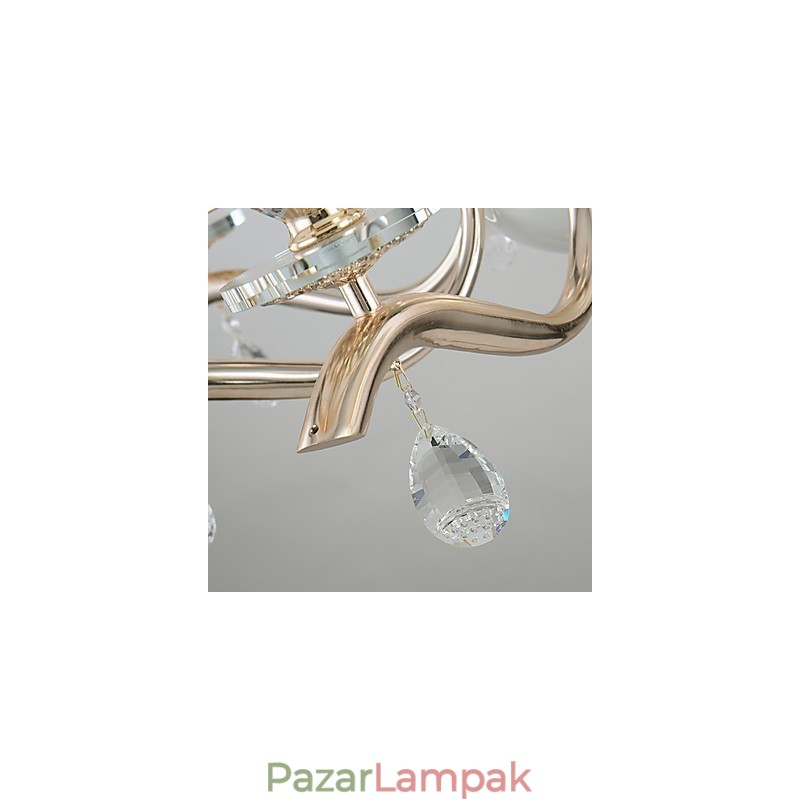 Csillár Modern, kortárs galvanizált funkció a Crystal Metal számára