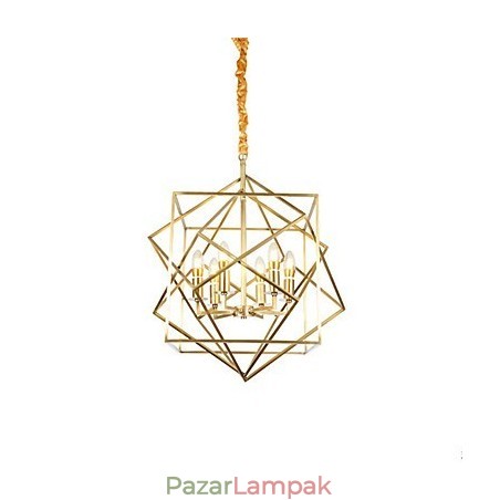 Lámpás sárgaréz funkció tervezőknek Fém csillár