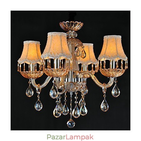 Csillár Crystal Retro Glass 4 Light Csillár Crystal Retro Glass 4 Light