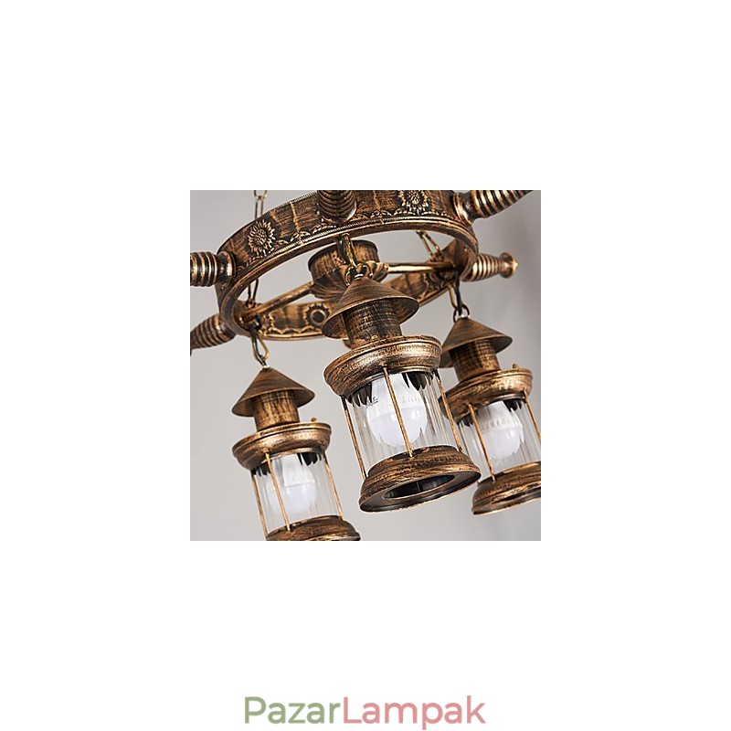 Rusztikus Lodge Vintage Retro Country Globe festési funkció mini stílusú tervezőknek Fém csillár