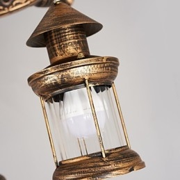 Rusztikus Lodge Vintage Retro Country Globe festési funkció mini stílusú tervezőknek Fém csillár