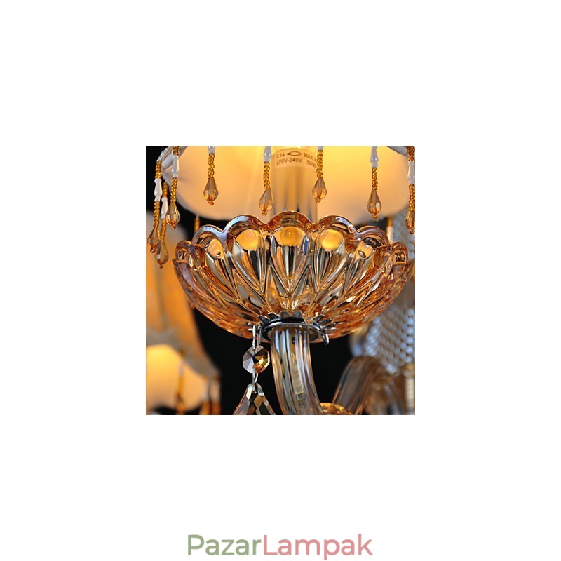 Csillár Crystal Retro Glass 4 Light