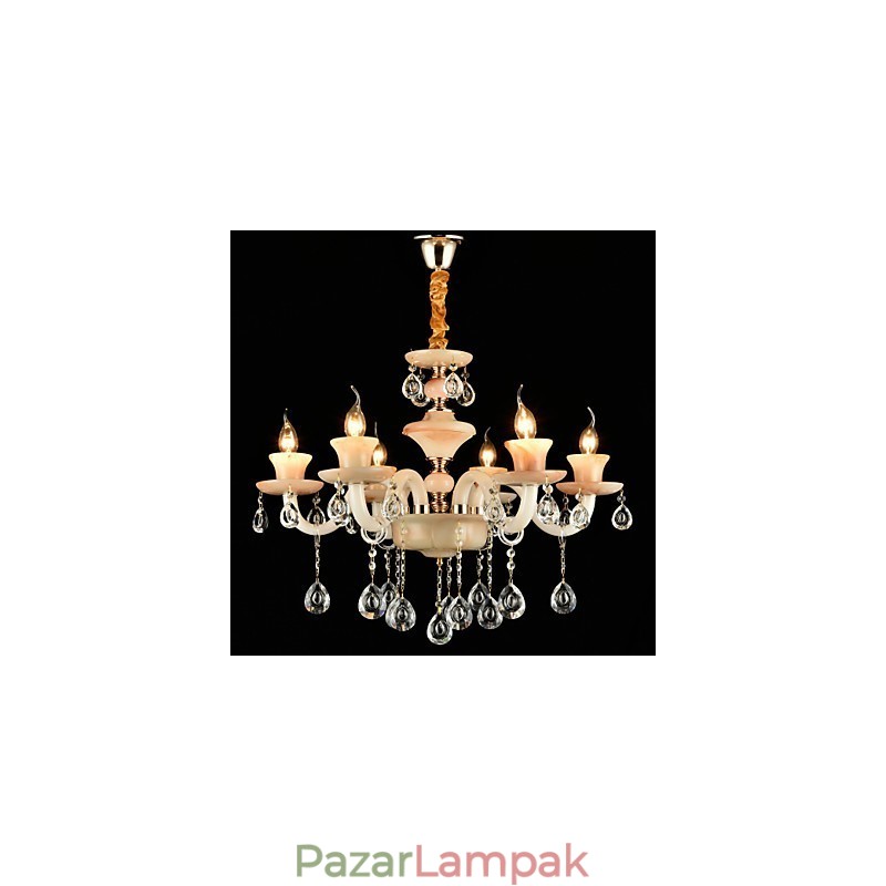 Hagyományos klasszikus galvanizált funkció a Crystal Mini stílusú fémcsillárhoz