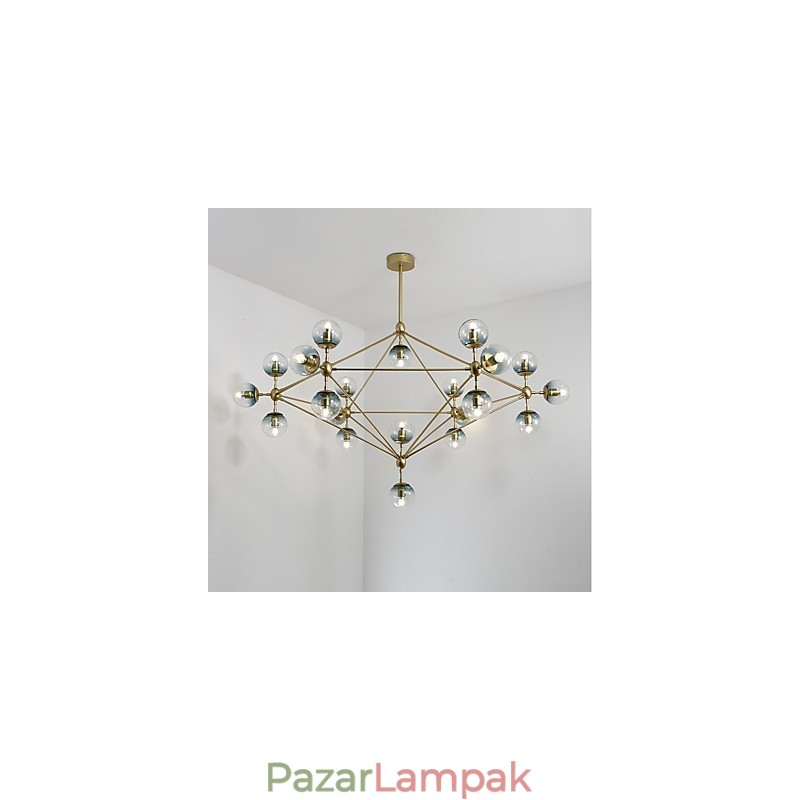Twenty_one Light posztmodern európai stílusú Modo fém üveg függőlámpa az előcsarnok díszítése ipari csillár lámpa
