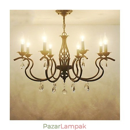 Európai stílusú kristálycsillár étkezőlámpák Egyszerű kreatív gyertyák Lámpák és lámpák Újdonság Lightig