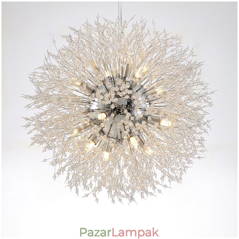 Firework Globe Dandelion Chrome jellemző kristály fém csillár