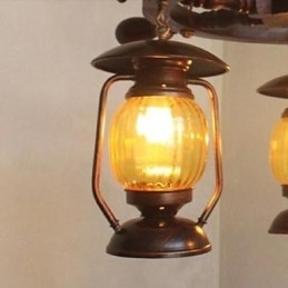 Retro festmény fa bambusz csillár