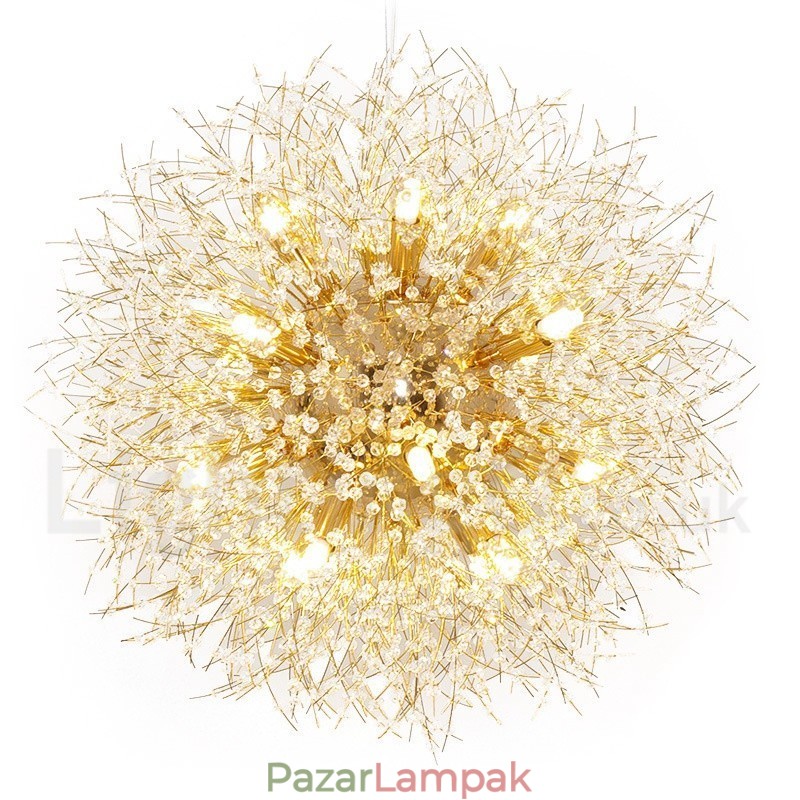 Firework Globe Dandelion Chrome jellemző kristály fém csillár