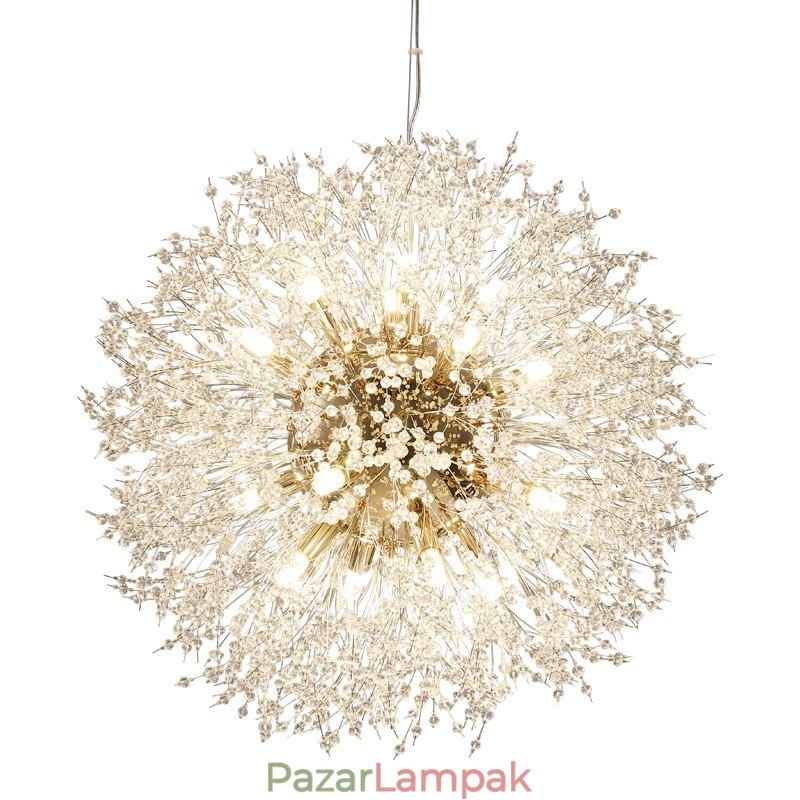 Firework Globe Dandelion Chrome jellemző kristály fém csillár
