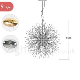 Firework Globe Dandelion Chrome jellemző kristály fém csillár