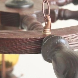 Retro festmény fa bambusz csillár