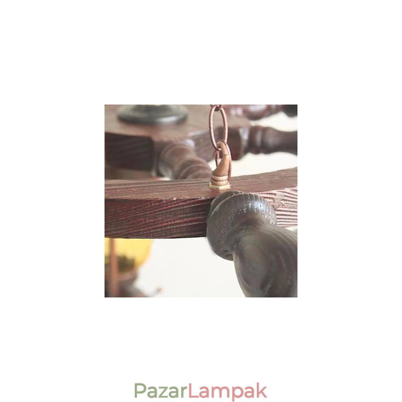 Retro festmény fa bambusz csillár