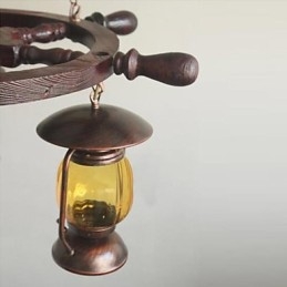 Retro festmény fa bambusz csillár