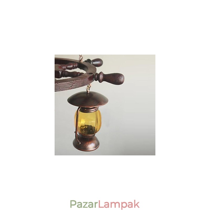 Retro festmény fa bambusz csillár