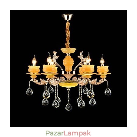 Hagyományos klasszikus cinkötvözet funkció a Crystal Mini Style fém 6 izzós csillárhoz Hagyományos klasszikus cinkötvözet funkció a Crystal Mini Style fém 6 izzós csillárhoz