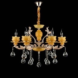 Hagyományos klasszikus cinkötvözet funkció a Crystal Mini Style fém 6 izzós csillárhoz