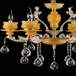 Hagyományos klasszikus cinkötvözet funkció a Crystal Mini Style fém 6 izzós csillárhoz