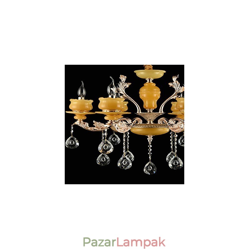 Hagyományos klasszikus cinkötvözet funkció a Crystal Mini Style fém 6 izzós csillárhoz