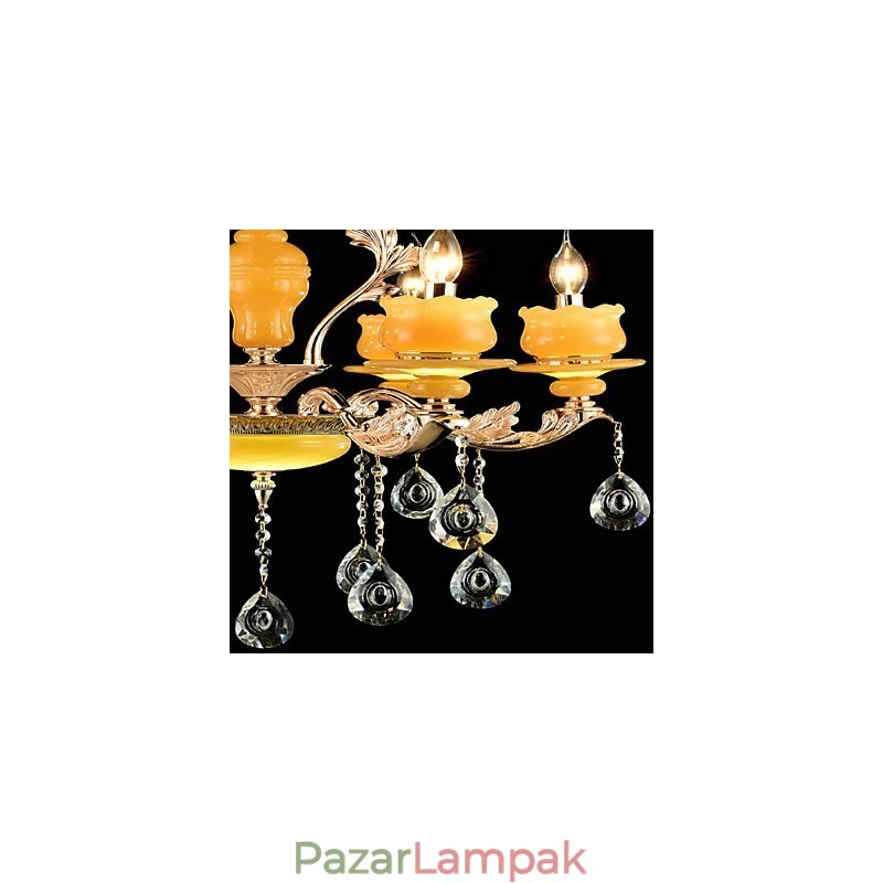 Hagyományos klasszikus cinkötvözet funkció a Crystal Mini Style fém 6 izzós csillárhoz