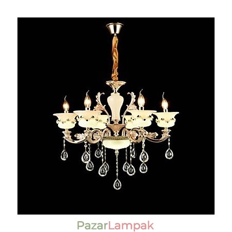 Hagyományos klasszikus cinkötvözet funkció a Crystal Mini Style fém 6 izzós csillárhoz Hagyományos klasszikus cinkötvözet funkció a Crystal Mini Style fém 6 izzós csillárhoz
