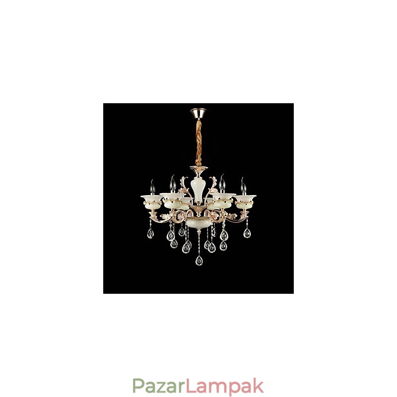 Hagyományos klasszikus cinkötvözet funkció a Crystal Mini Style fém 6 izzós csillárhoz