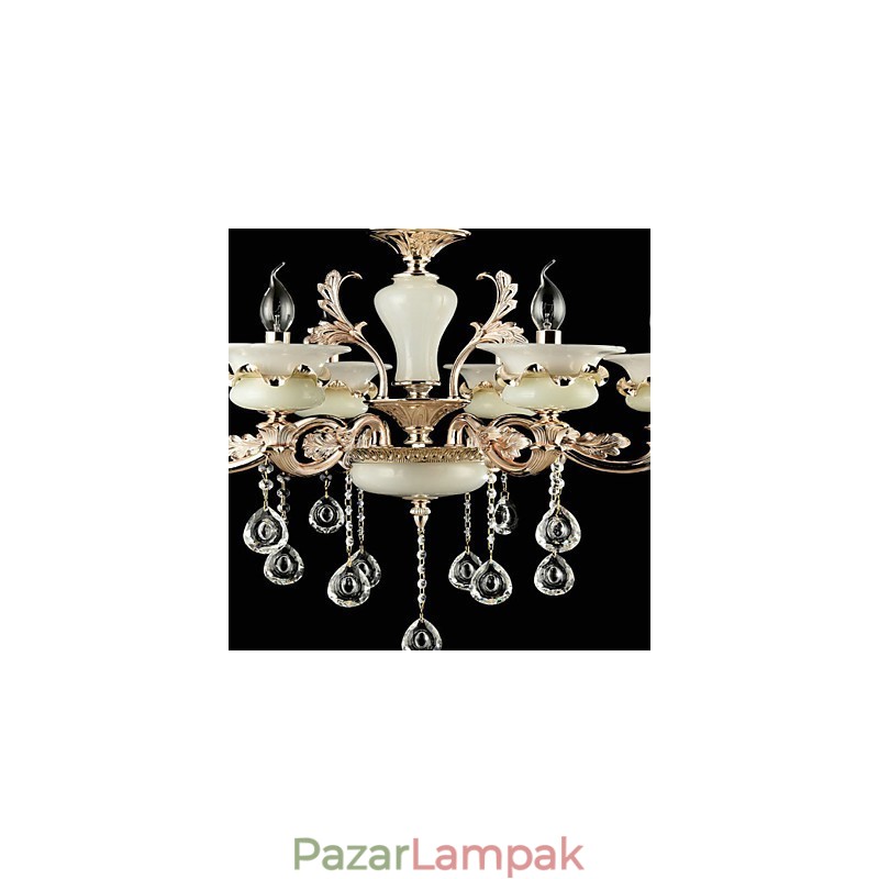 Hagyományos klasszikus cinkötvözet funkció a Crystal Mini Style fém 6 izzós csillárhoz