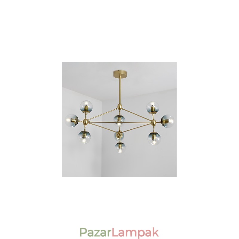 Tíz fényű, posztmodern európai stílusú Modo fém üveg függőlámpa az előtérben Ipari csillár lámpa