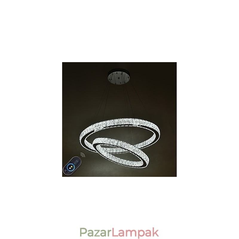 Beltéri kristálycsillár modern függesztékes mennyezeti lámpa szabályozható világító lámpa távirányítóval