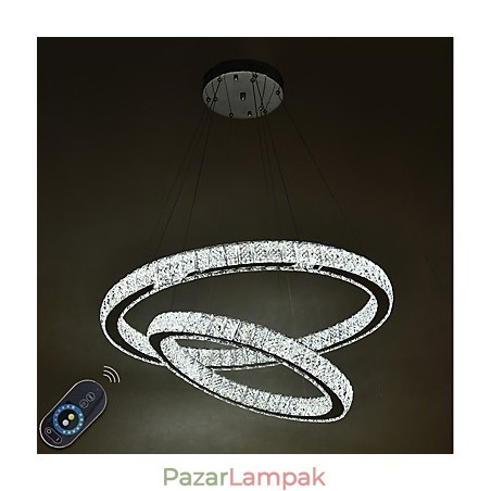 Beltéri kristálycsillár modern függesztékes mennyezeti lámpa szabályozható világító lámpa távirányítóval