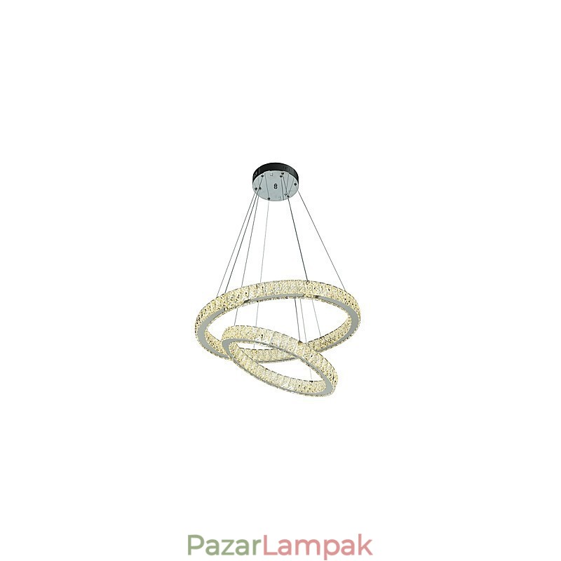 Beltéri kristálycsillár modern függesztékes mennyezeti lámpa szabályozható világító lámpa távirányítóval