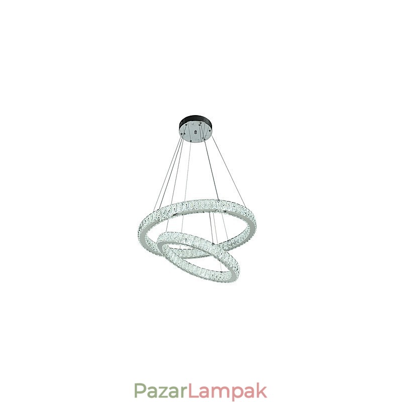 Beltéri kristálycsillár modern függesztékes mennyezeti lámpa szabályozható világító lámpa távirányítóval