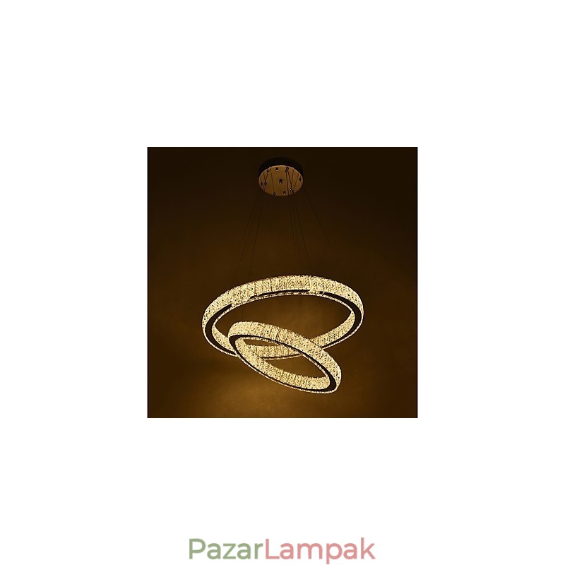 Beltéri kristálycsillár modern függesztékes mennyezeti lámpa szabályozható világító lámpa távirányítóval